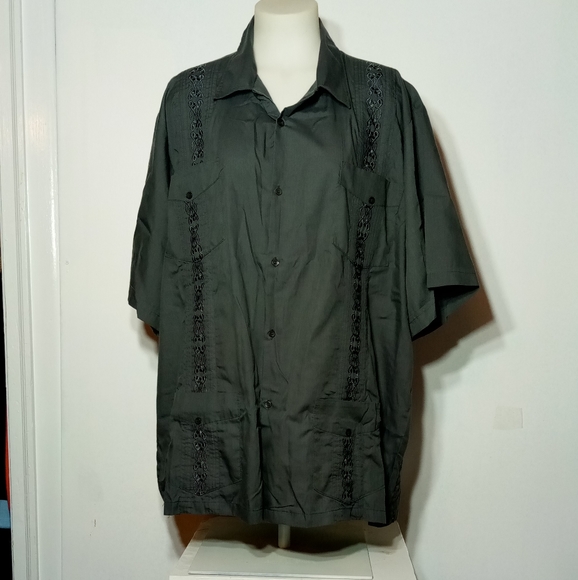 Maximo's Gray Guayabera Shirt Sz 6XL - Picture 11 of 12